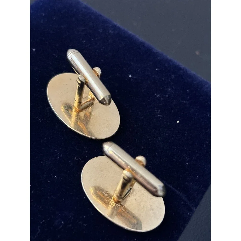 Vintage Swank Gold Tone Cufflinks Star Starburst